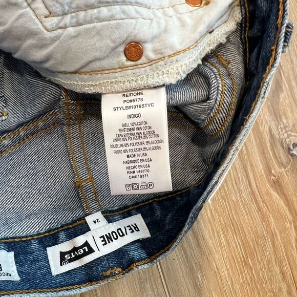 LEVI Re/Done Stove Pipe Cropped Jeans Size 24 - Picture 12 of 16